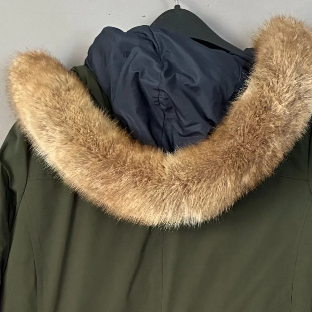 MICHAEL Michael Kors Down Filled Hooded Anorak Coat Parka Olive‎ Green Size S